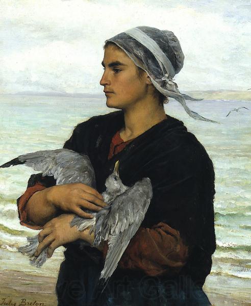 Jules Breton The Wounded Sea Gull